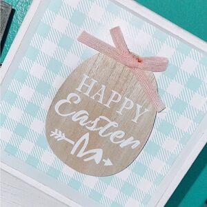 Happy Easter Wall Decor with Pink Bow